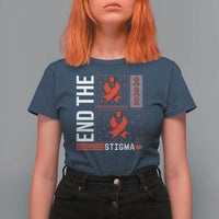 End The Stigma HIV Awareness T Shirt For Women Red Ribbon Gift - Wonder Print Shop