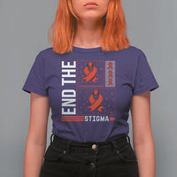 End The Stigma HIV Awareness T Shirt For Women Red Ribbon Gift - Wonder Print Shop