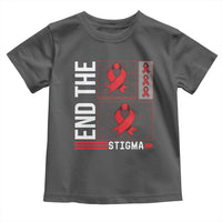 End The Stigma HIV Awareness Toddler T Shirt Red Ribbon Gift - Wonder Print Shop