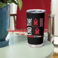 End The Stigma HIV Awareness Tumbler Cup Red Ribbon Gift - Wonder Print Shop