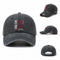 End The Stigma HIV Awareness Washed Cotton Baseball Cap Red Ribbon Gift