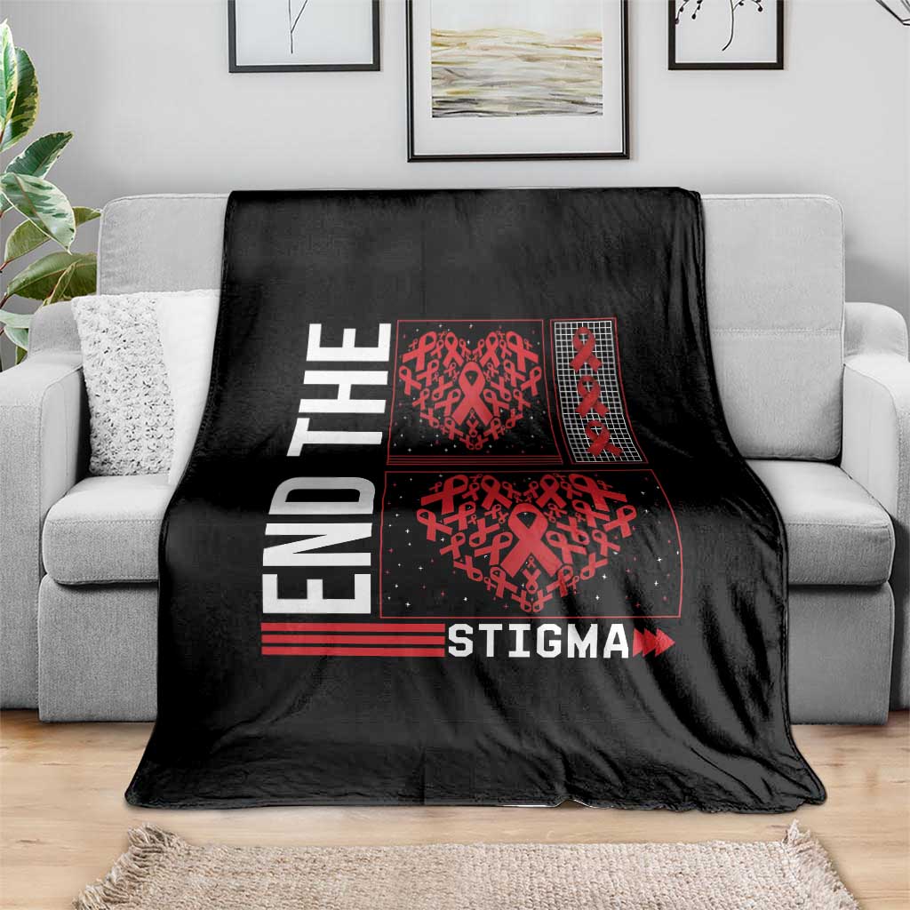 HIV Awareness End The Stigma Throw Blanket World AIDS Day Gift - Wonder Print Shop