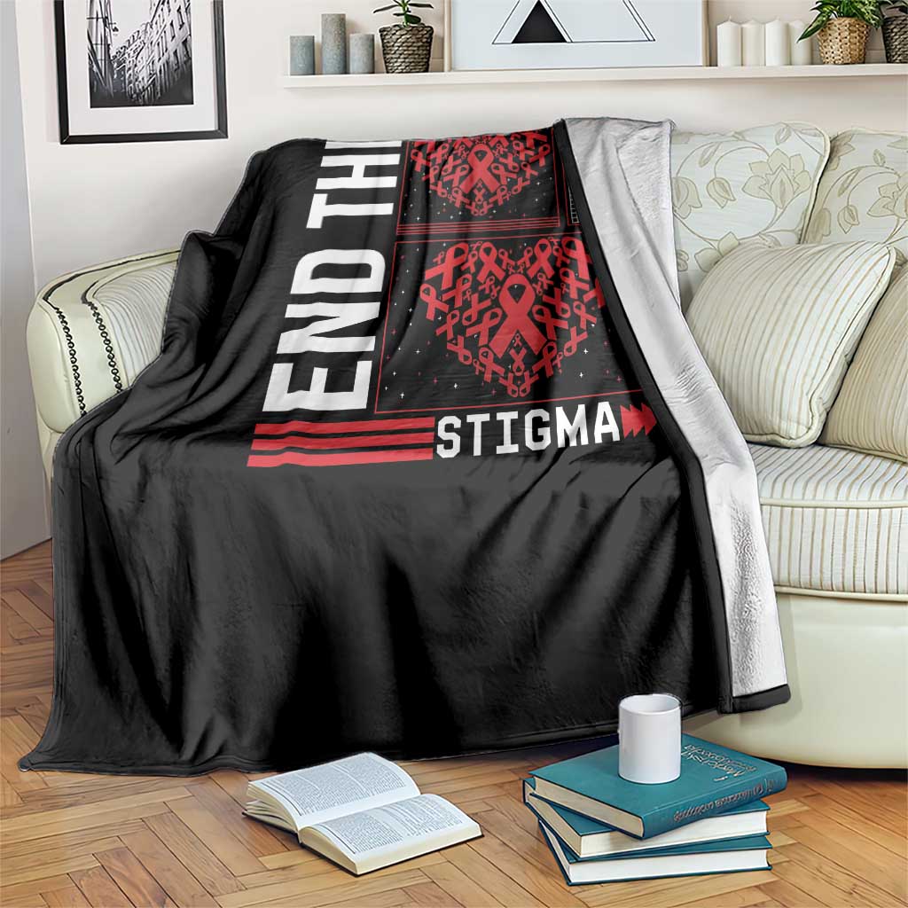 HIV Awareness End The Stigma Throw Blanket World AIDS Day Gift - Wonder Print Shop