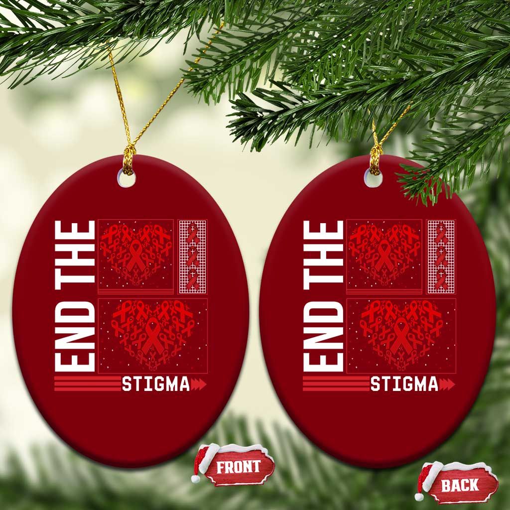 HIV Awareness End The Stigma Ceramic Ornament World AIDS Day Gift - Wonder Print Shop