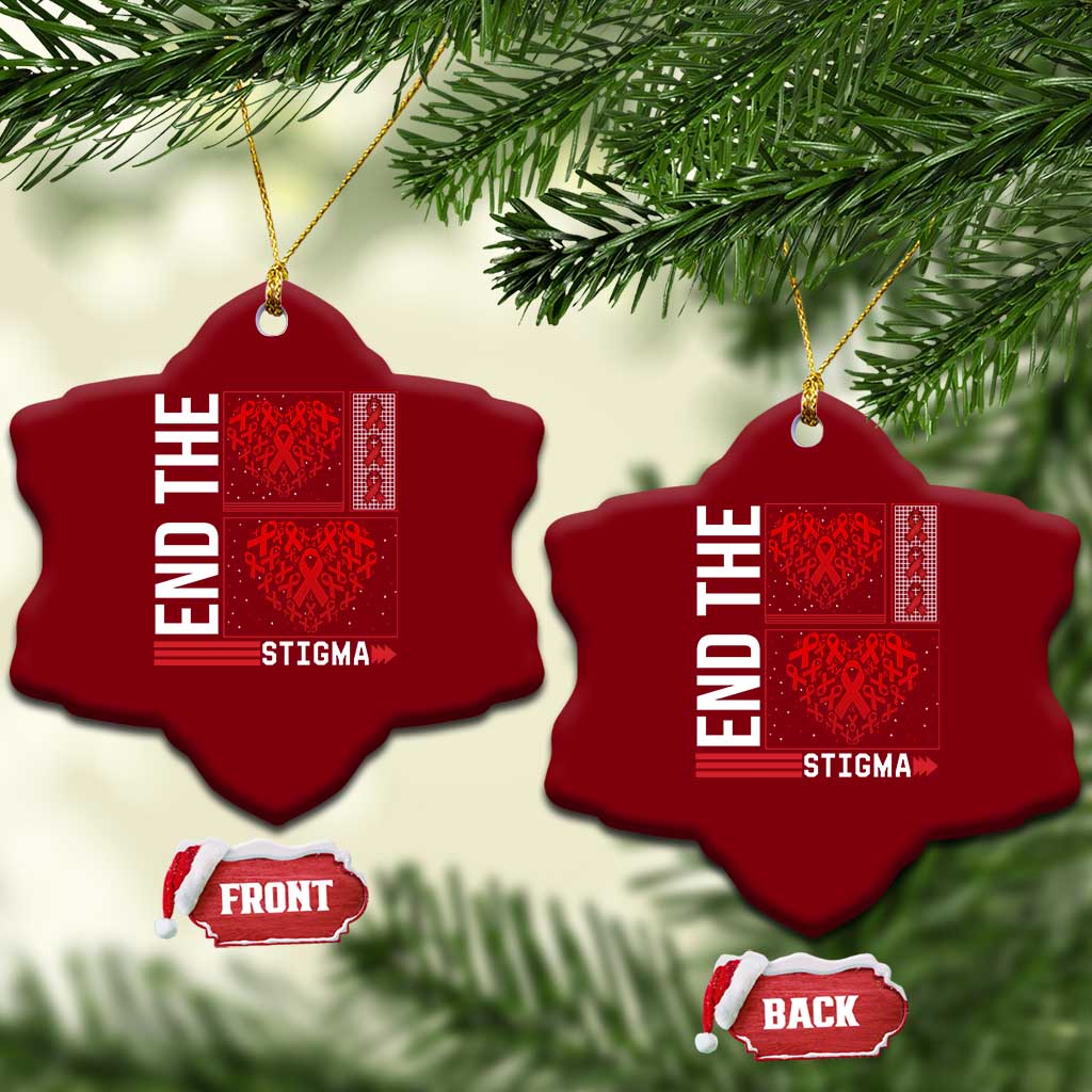 HIV Awareness End The Stigma Ceramic Ornament World AIDS Day Gift - Wonder Print Shop