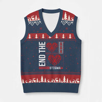 HIV Awareness End The Stigma V-Neck Knit Sweater Vest World AIDS Day Gift - Wonder Print Shop