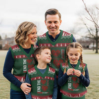 HIV Awareness End The Stigma V-Neck Knit Sweater Vest World AIDS Day Gift - Wonder Print Shop