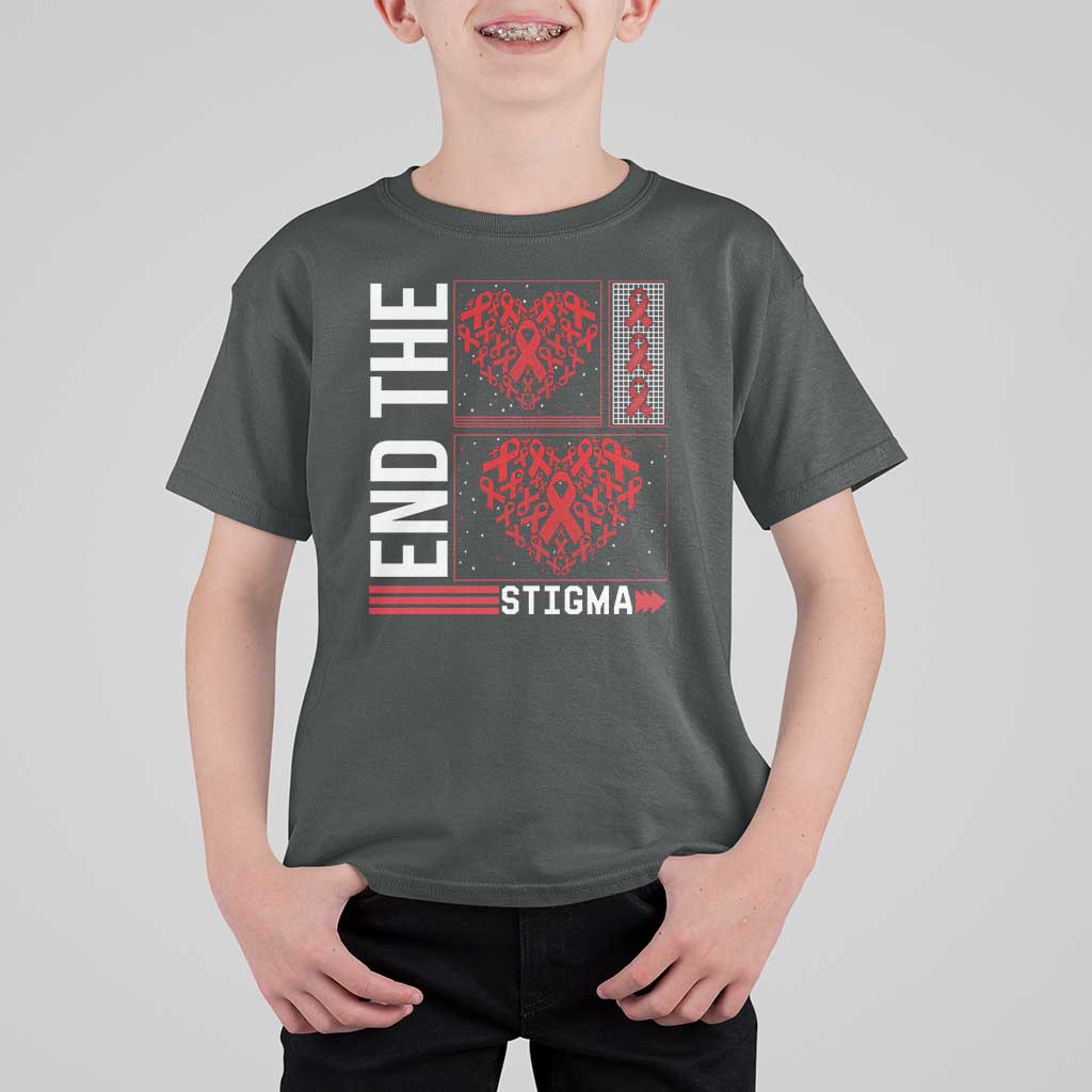 HIV Awareness End The Stigma T Shirt For Kid World AIDS Day Gift - Wonder Print Shop