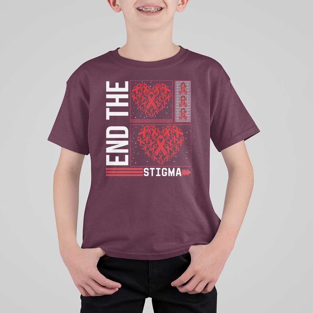 HIV Awareness End The Stigma T Shirt For Kid World AIDS Day Gift - Wonder Print Shop