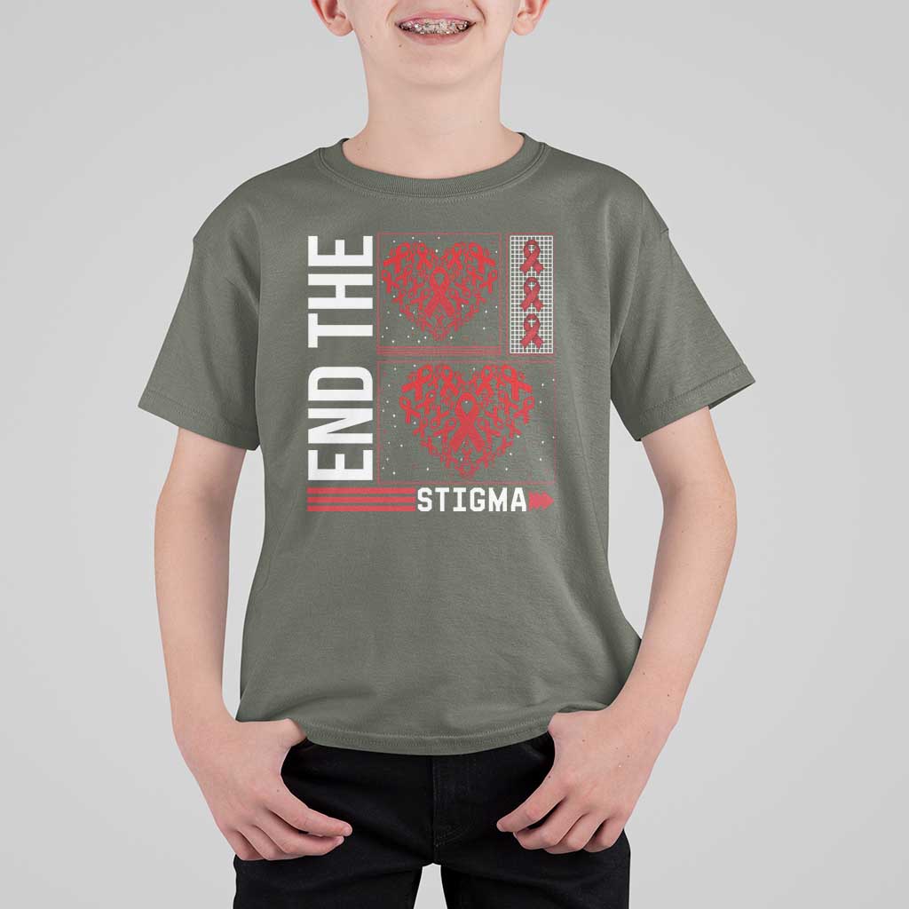 HIV Awareness End The Stigma T Shirt For Kid World AIDS Day Gift - Wonder Print Shop