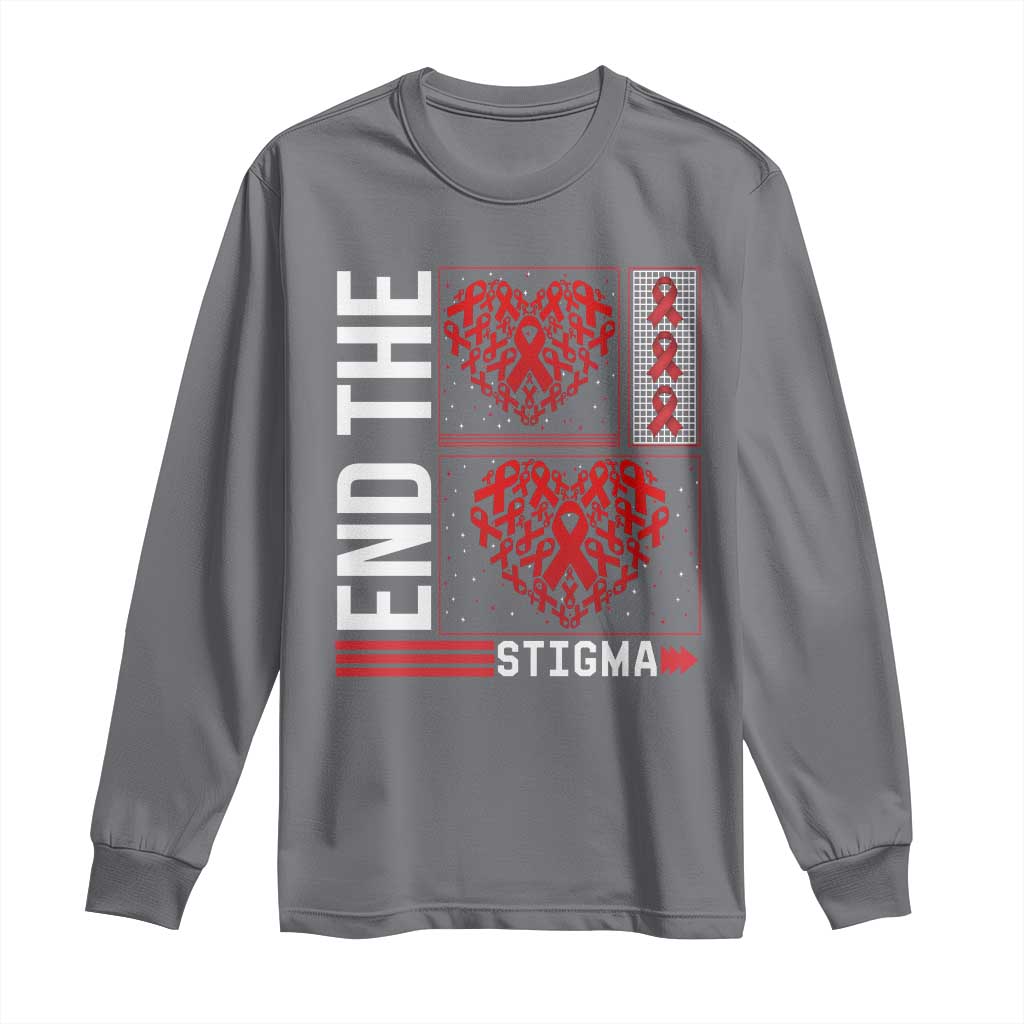 HIV Awareness End The Stigma Long Sleeve Shirt World AIDS Day Gift - Wonder Print Shop