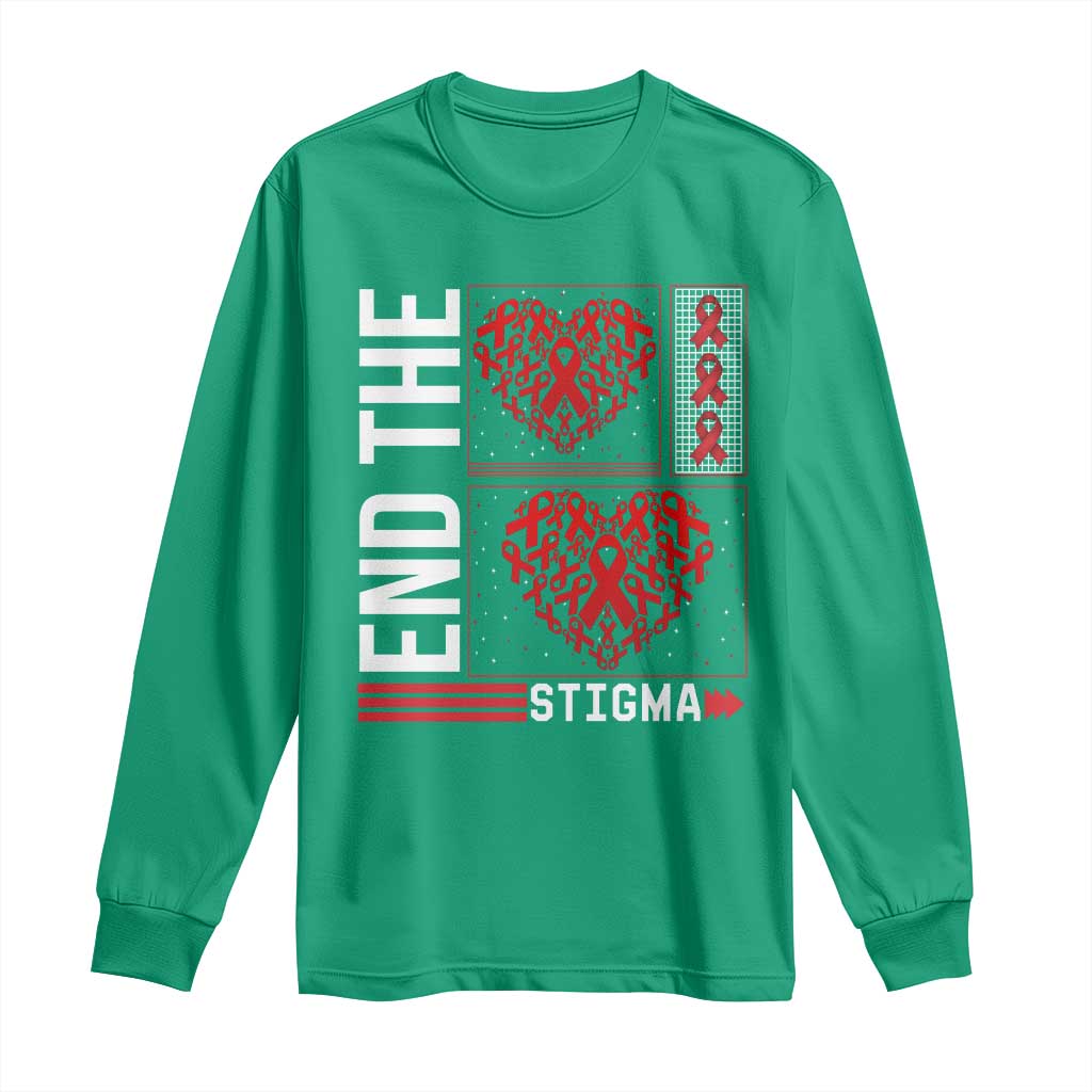 HIV Awareness End The Stigma Long Sleeve Shirt World AIDS Day Gift - Wonder Print Shop