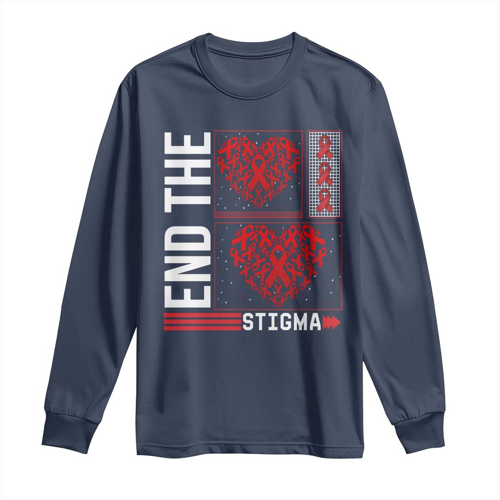 HIV Awareness End The Stigma Long Sleeve Shirt World AIDS Day Gift - Wonder Print Shop