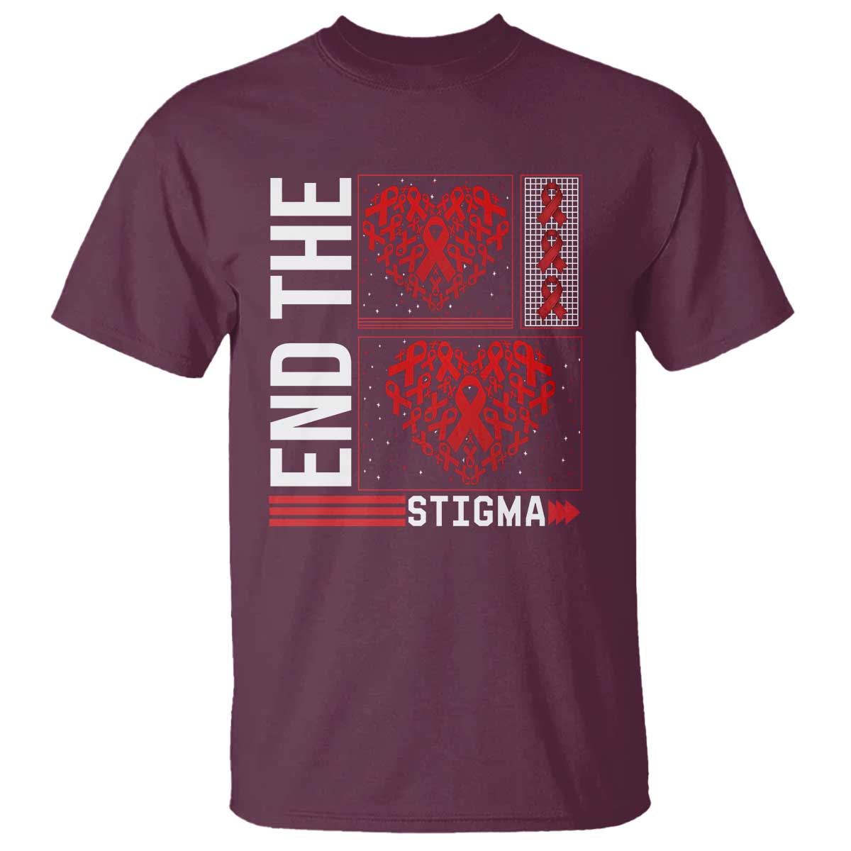 HIV Awareness End The Stigma T Shirt World AIDS Day Gift - Wonder Print Shop
