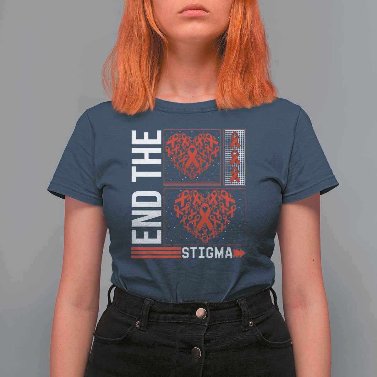 HIV Awareness End The Stigma T Shirt For Women World AIDS Day Gift - Wonder Print Shop