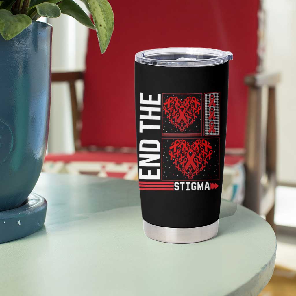 HIV Awareness End The Stigma Tumbler Cup World AIDS Day Gift - Wonder Print Shop