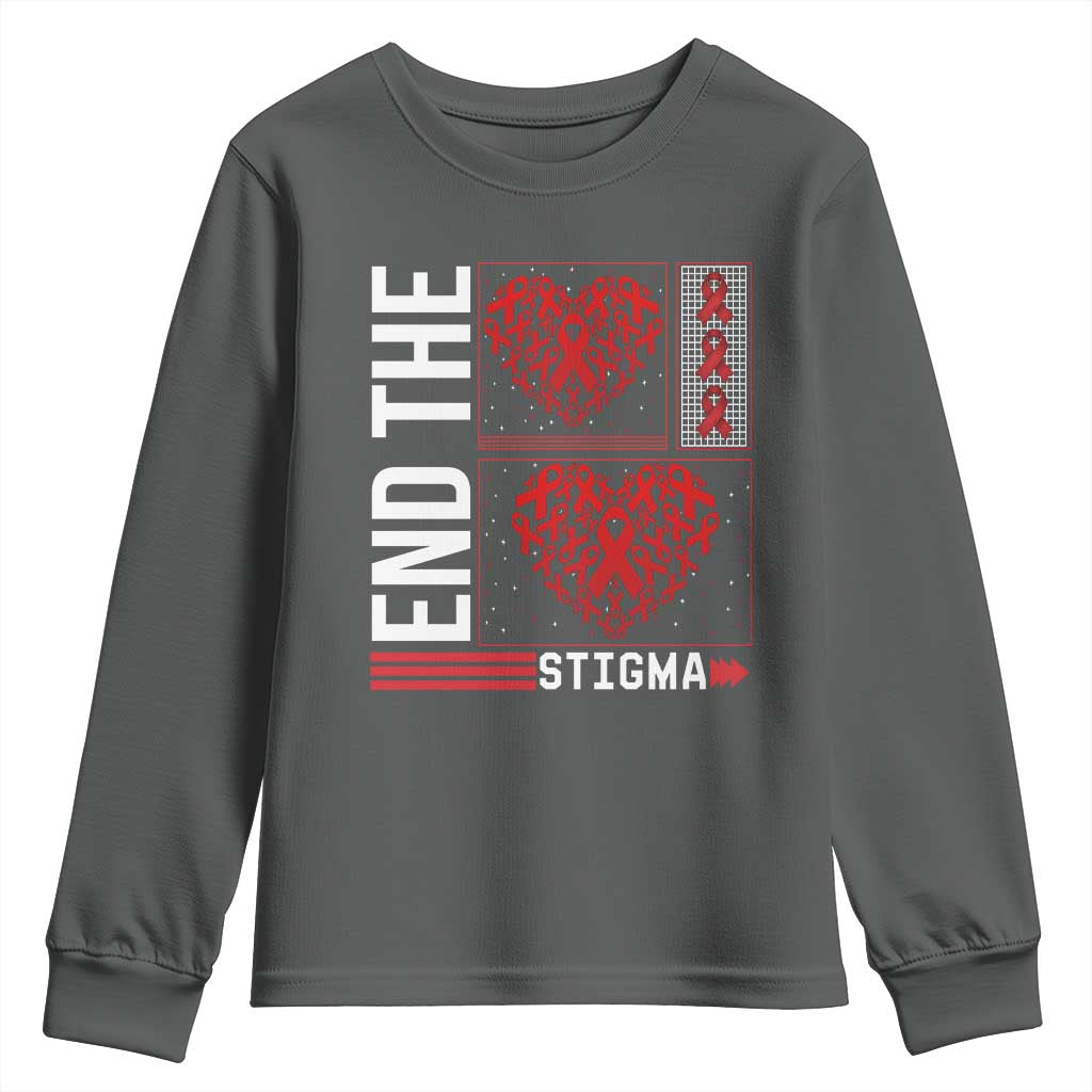 HIV Awareness End The Stigma Youth Sweatshirt World AIDS Day Gift - Wonder Print Shop