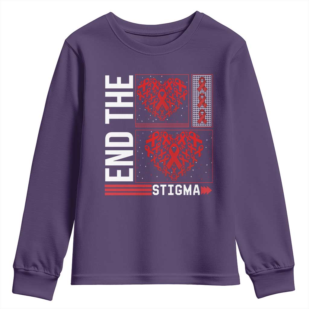 HIV Awareness End The Stigma Youth Sweatshirt World AIDS Day Gift - Wonder Print Shop