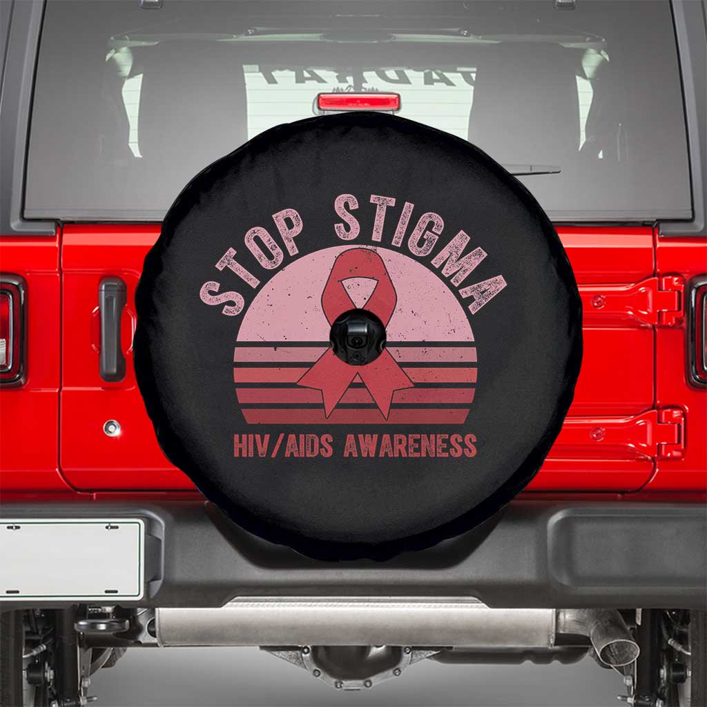 Stop The Stigma HIV Awareness Spare Tire Cover World AIDS Day Gift - Wonder Print Shop