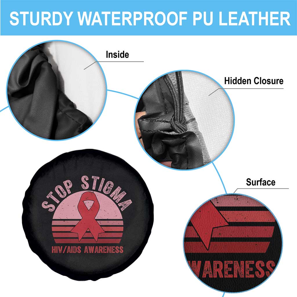 Stop The Stigma HIV Awareness Spare Tire Cover World AIDS Day Gift - Wonder Print Shop
