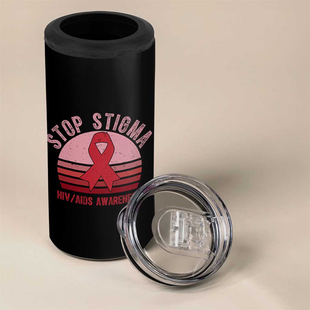 Stop The Stigma HIV Awareness 4 in 1 Can Cooler Tumbler World AIDS Day Gift - Wonder Print Shop