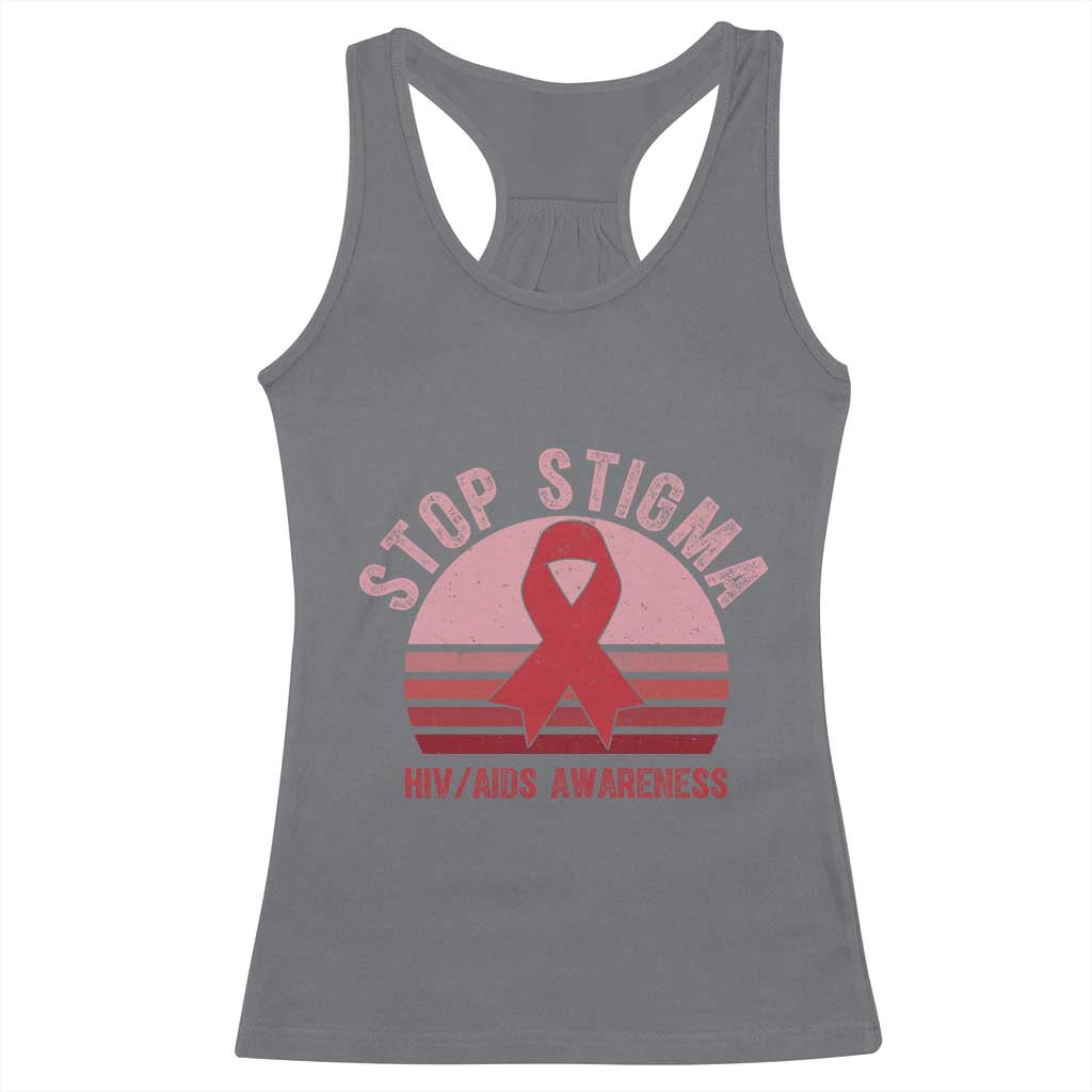 Stop The Stigma HIV Awareness Racerback Tank Top World AIDS Day Gift - Wonder Print Shop