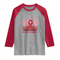 Stop The Stigma HIV Awareness Raglan Shirt World AIDS Day Gift - Wonder Print Shop