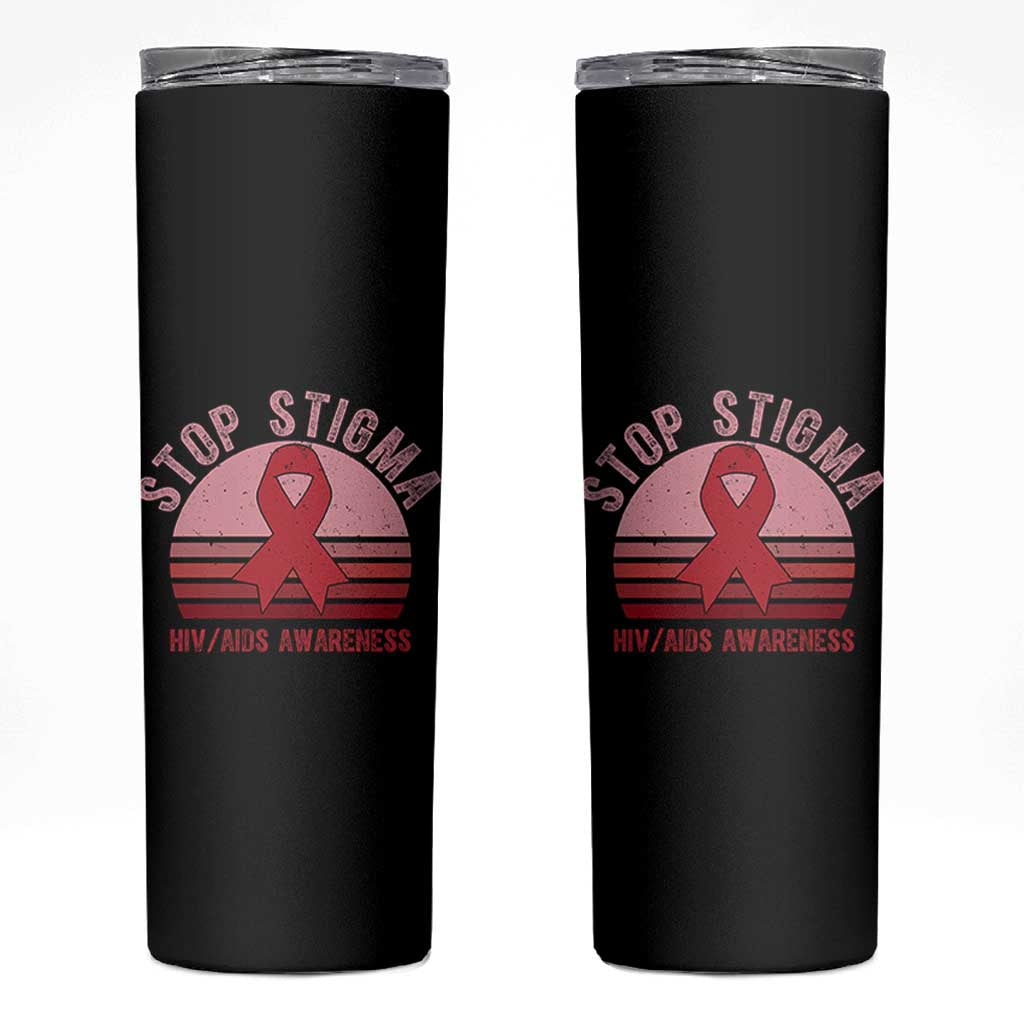 Stop The Stigma HIV Awareness Skinny Tumbler World AIDS Day Gift - Wonder Print Shop
