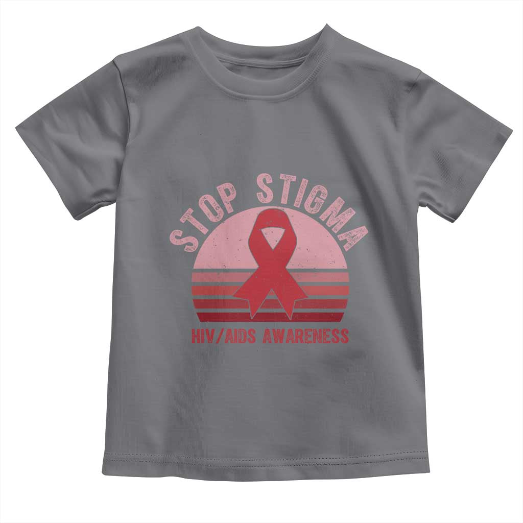 Stop The Stigma HIV Awareness Toddler T Shirt World AIDS Day Gift - Wonder Print Shop