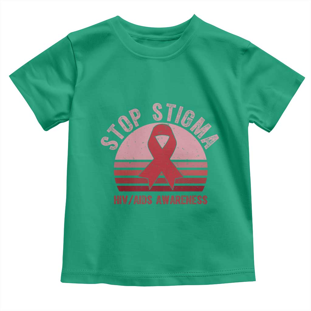 Stop The Stigma HIV Awareness Toddler T Shirt World AIDS Day Gift - Wonder Print Shop