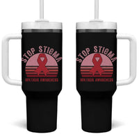 Stop The Stigma HIV Awareness Tumbler With Handle World AIDS Day Gift - Wonder Print Shop