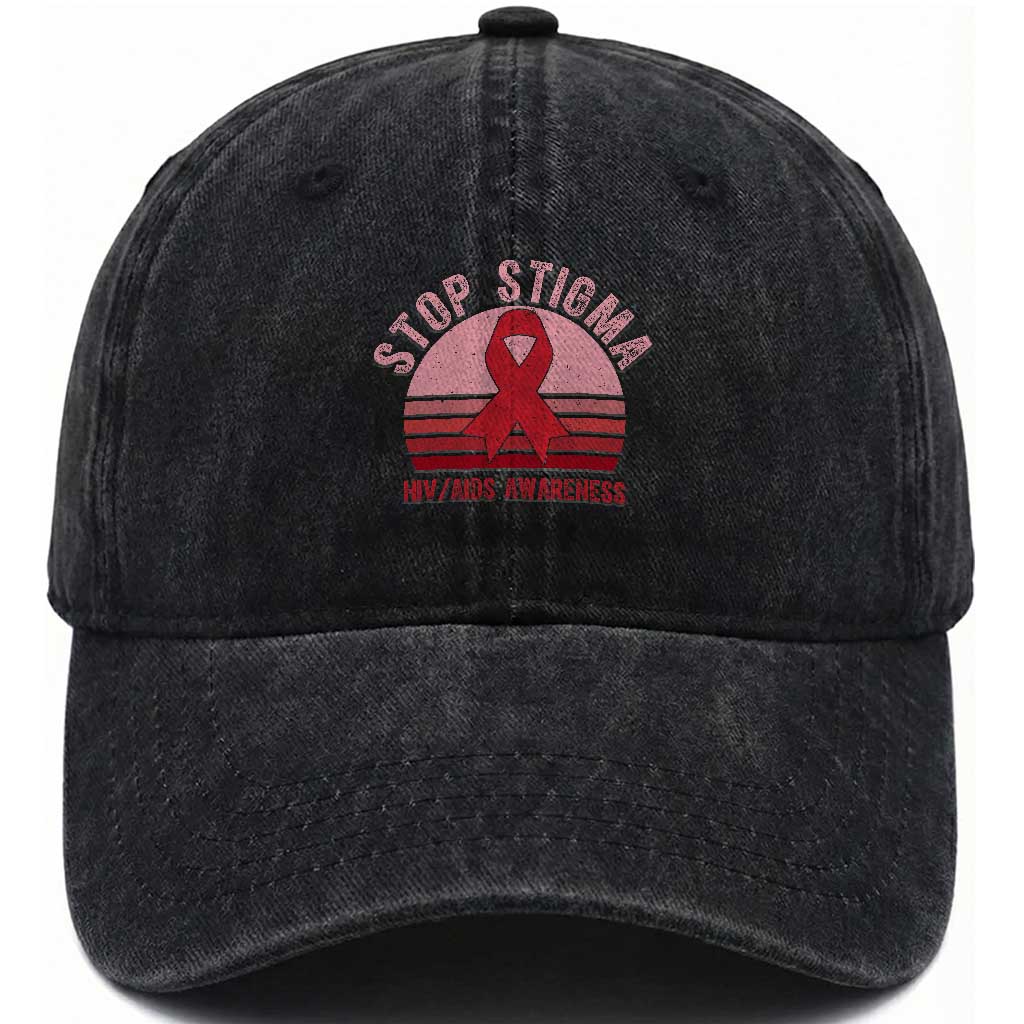 Stop The Stigma HIV Awareness Washed Cotton Baseball Cap World AIDS Day Gift