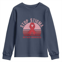 Stop The Stigma HIV Awareness Youth Sweatshirt World AIDS Day Gift - Wonder Print Shop