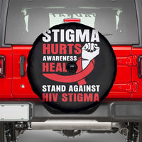 Stigma Hurts Awareness Heals Spare Tire Cover HIV Awareness Red Ribbon Support Gift - Wonder Print Shop