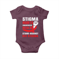 Stigma Hurts Awareness Heals Baby Onesie HIV Awareness Red Ribbon Support Gift - Wonder Print Shop
