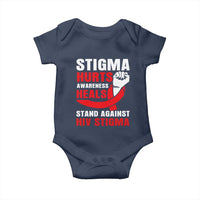 Stigma Hurts Awareness Heals Baby Onesie HIV Awareness Red Ribbon Support Gift - Wonder Print Shop