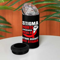 Stigma Hurts Awareness Heals 4 in 1 Can Cooler Tumbler HIV Awareness Red Ribbon Support Gift - Wonder Print Shop