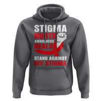 Stigma Hurts Awareness Heals Hoodie HIV Awareness Red Ribbon Support Gift - Wonder Print Shop