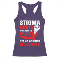 Stigma Hurts Awareness Heals Racerback Tank Top HIV Awareness Red Ribbon Support Gift - Wonder Print Shop