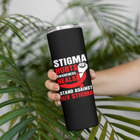 Stigma Hurts Awareness Heals Skinny Tumbler HIV Awareness Red Ribbon Support Gift - Wonder Print Shop