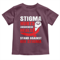 Stigma Hurts Awareness Heals Toddler T Shirt HIV Awareness Red Ribbon Support Gift - Wonder Print Shop