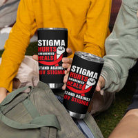 Stigma Hurts Awareness Heals Tumbler Cup HIV Awareness Red Ribbon Support Gift - Wonder Print Shop
