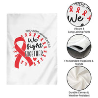 HIV Awareness Red Ribbon Support Gift Garden Flag We Fight Together - Wonder Print Shop