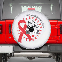 HIV Awareness Red Ribbon Support Gift Spare Tire Cover We Fight Together - Wonder Print Shop