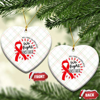 HIV Awareness Red Ribbon Support Gift Ceramic Ornament We Fight Together - Wonder Print Shop