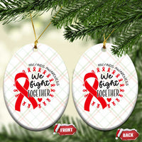 HIV Awareness Red Ribbon Support Gift Ceramic Ornament We Fight Together - Wonder Print Shop