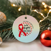 HIV Awareness Red Ribbon Support Gift Ceramic Ornament We Fight Together - Wonder Print Shop