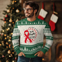 HIV Awareness Red Ribbon Support Gift Ugly Christmas Sweater We Fight Together - Wonder Print Shop