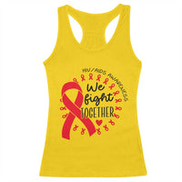HIV Awareness Red Ribbon Support Gift Racerback Tank Top We Fight Together - Wonder Print Shop