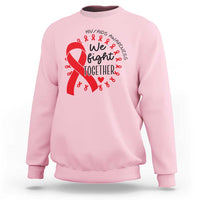HIV Awareness Red Ribbon Support Gift Sweatshirt We Fight Together - Wonder Print Shop